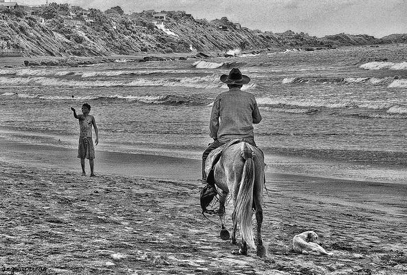 scena di mare prova bianco-nero