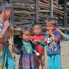 Scene of Hmong kids in the village