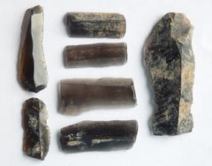 Schaber/Messer-Artefakte aus Obsidian - Puebla-Becken, Mexiko