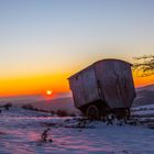 Schäferwagen in der Rhön bei Sonnenaufgang 3