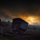 Schäferwagen in der Rhön unterm Vollmond