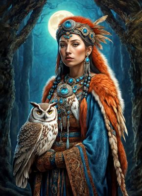 Schamanin-mit-Eule