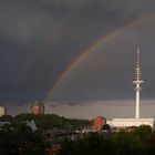 Schanzenturn mit Regenbogen, Hamburg,Germany,Eimsbüttel