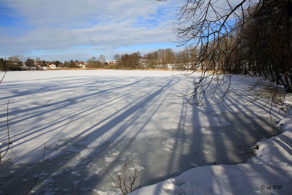 Schatten auf dem Teich Foto & Bild landschaft, jahreszeiten, winter