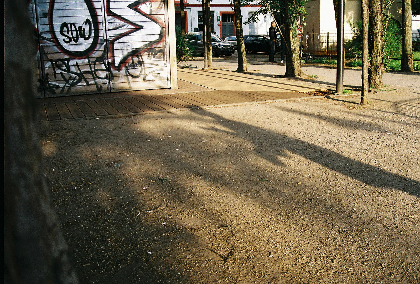 Schatten eines Jongleurs in Berlin 2015