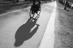 Schatten eines Radfahrers