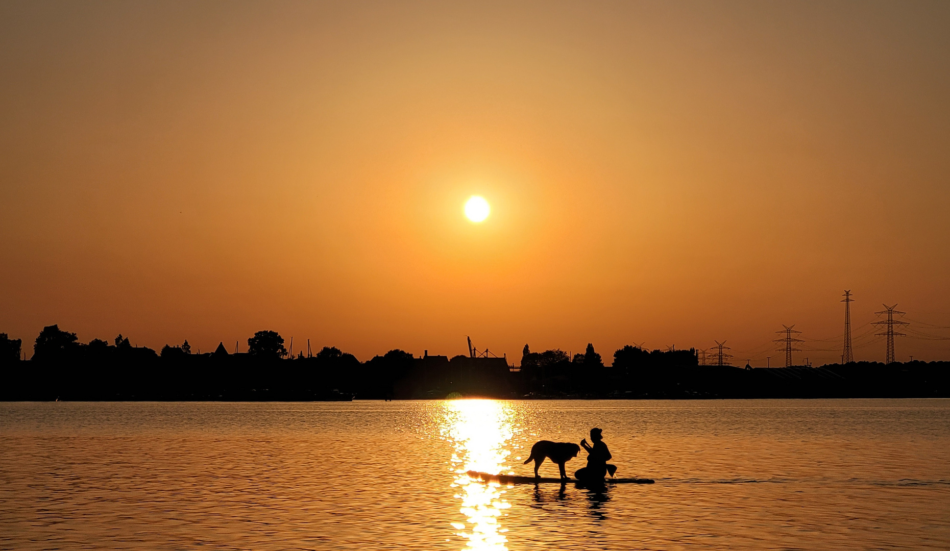 Schatten im Sonnenuntergang 