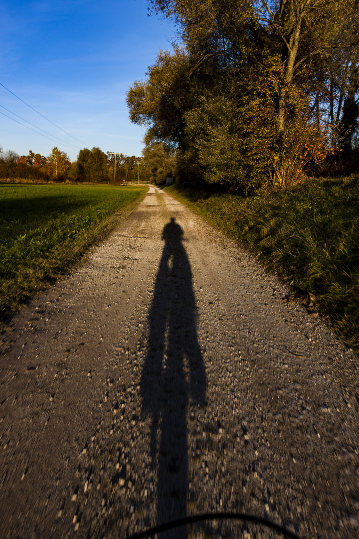 Schatten vom Fahrradfahren