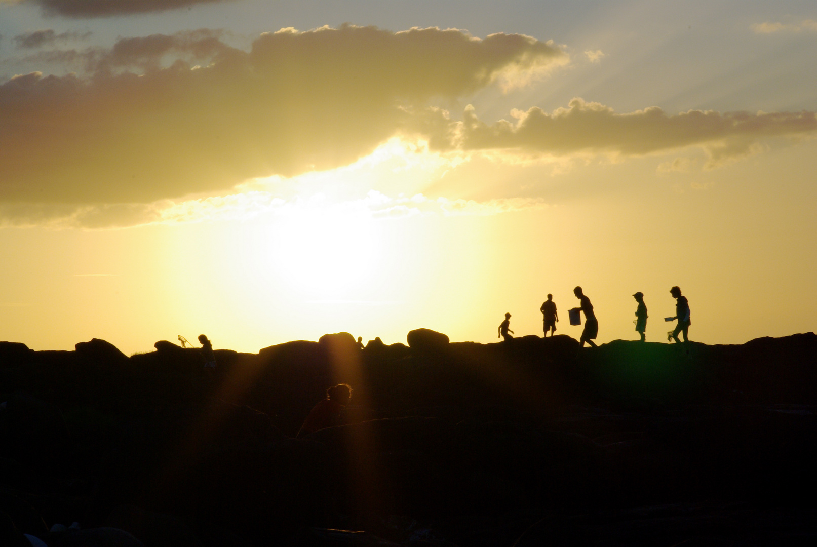 Schattenspiel im Sonnenuntergang