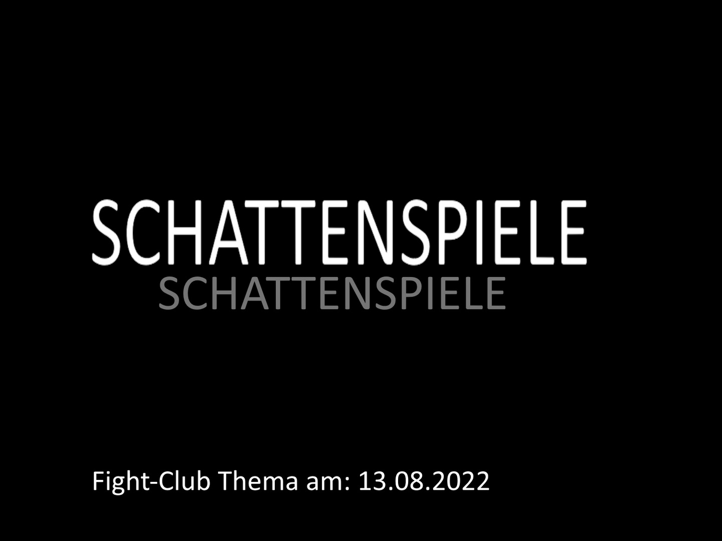 Schattenspiele: Fight-Club am 13.8.2022