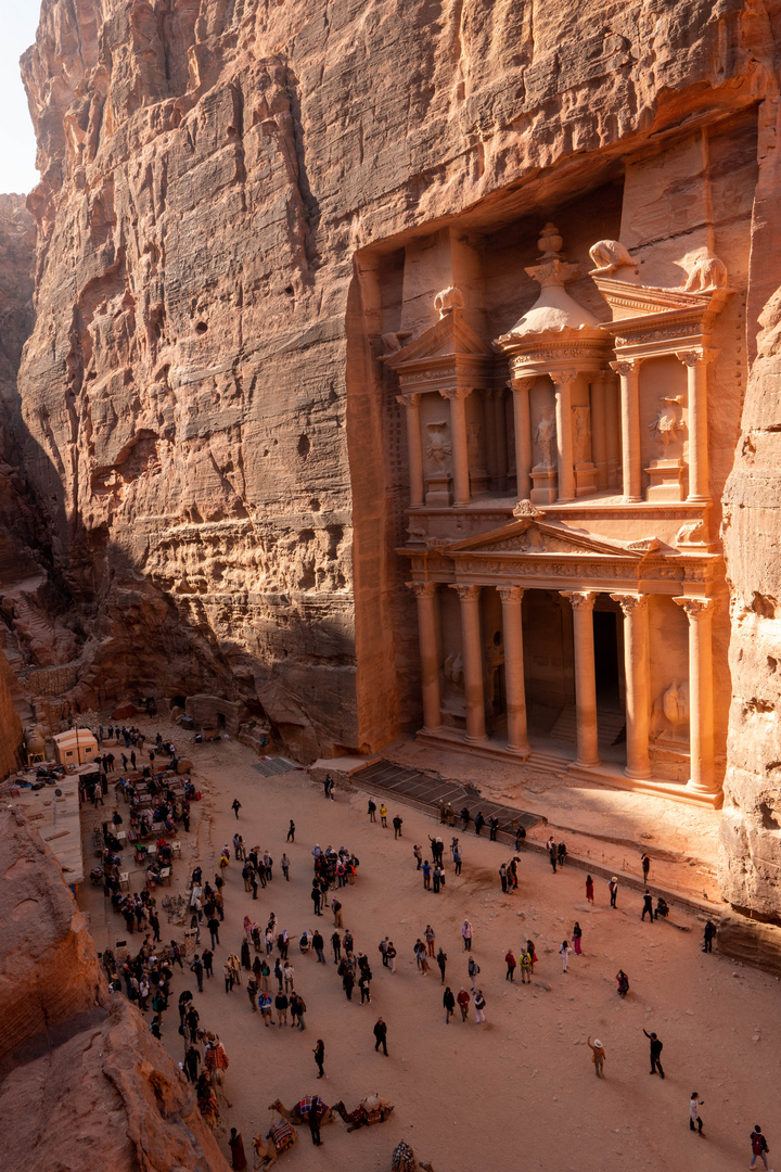 Schatzhaus in Petra von Aussichtspunkt Jordanien
