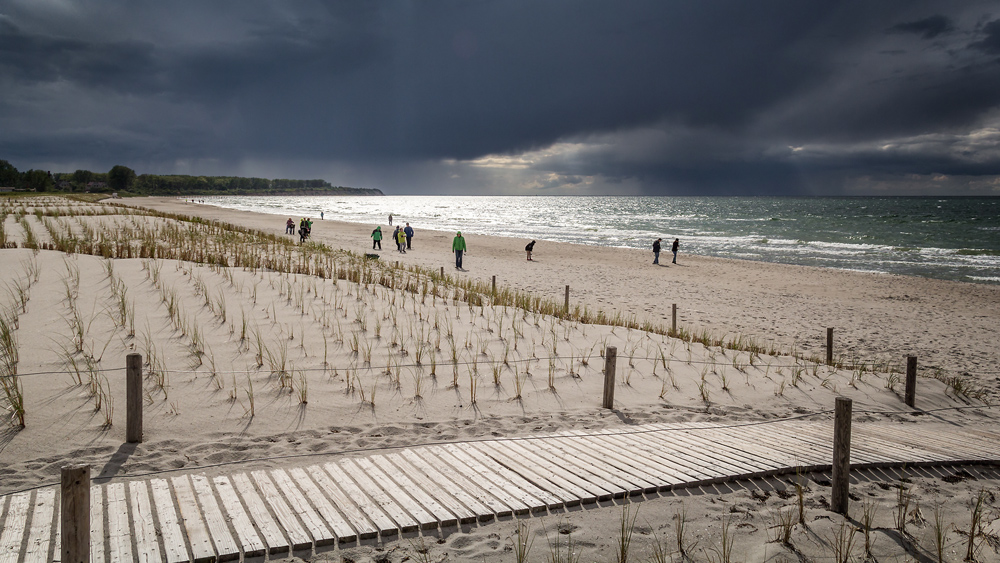 Schauer am Strand