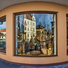 Schaufenster Spiegelung in der Füssener Altstadt