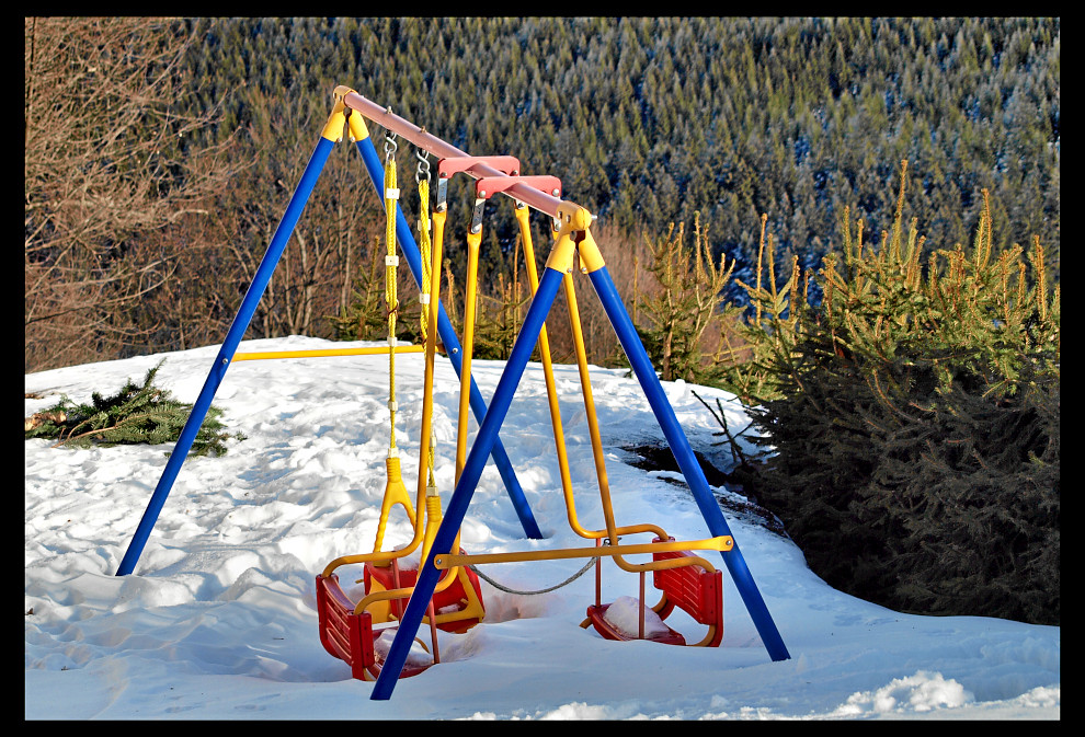 schaukeln oder schneeschaufeln