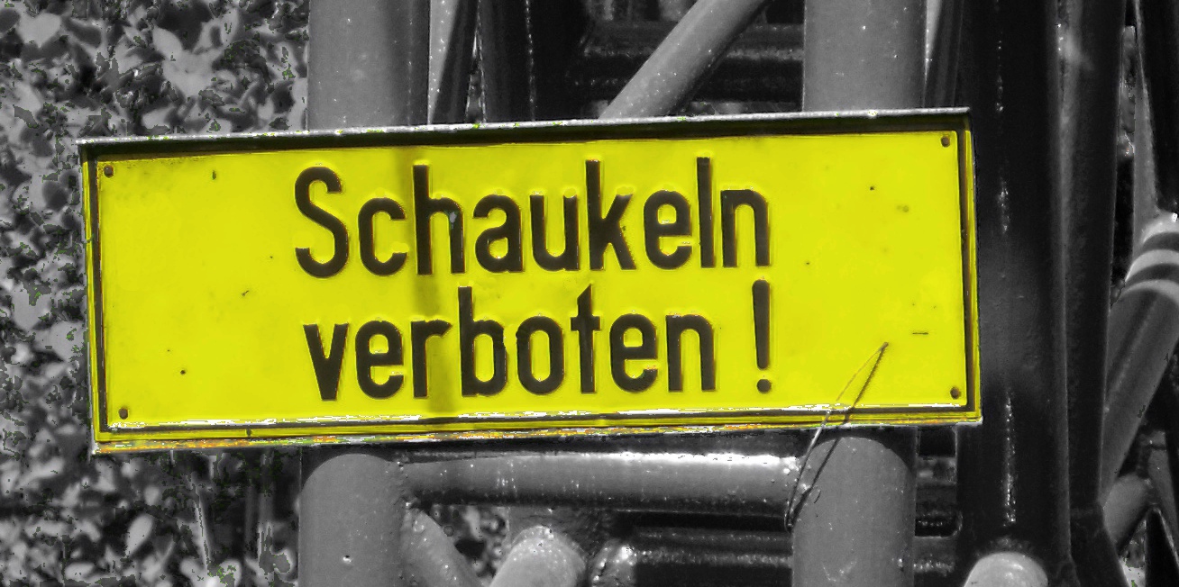 Schaukeln verboten