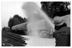 Schaumangriff derr Feuerwehr