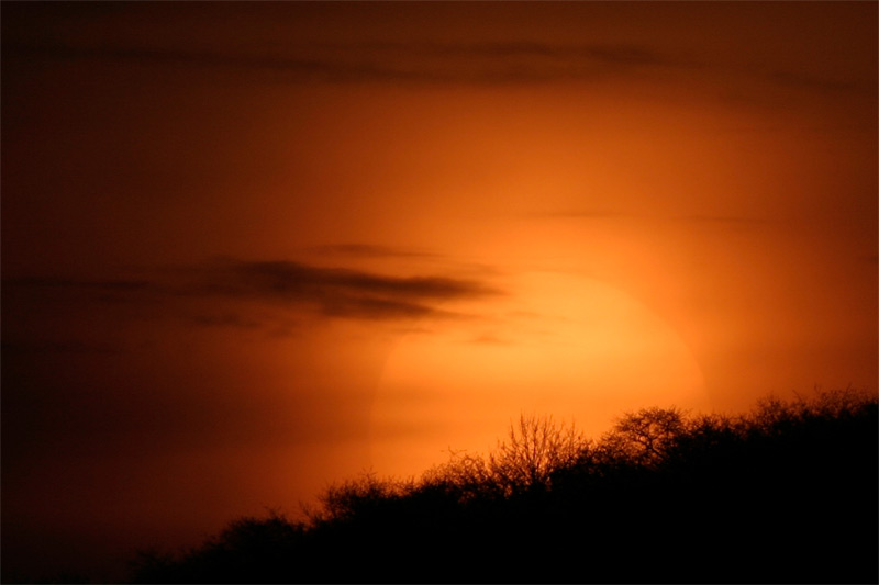 Schemenhafter Sonnenuntergang