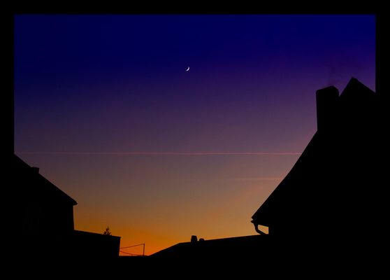 "Scherenschnitt am Abendhimmel"