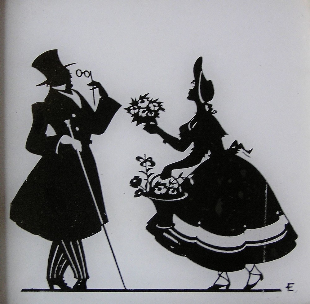 Scherenschnitt Hinterglasmalerei Foto &amp; Bild