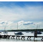 Schiefer Steg unter Belastung (Ammersee)