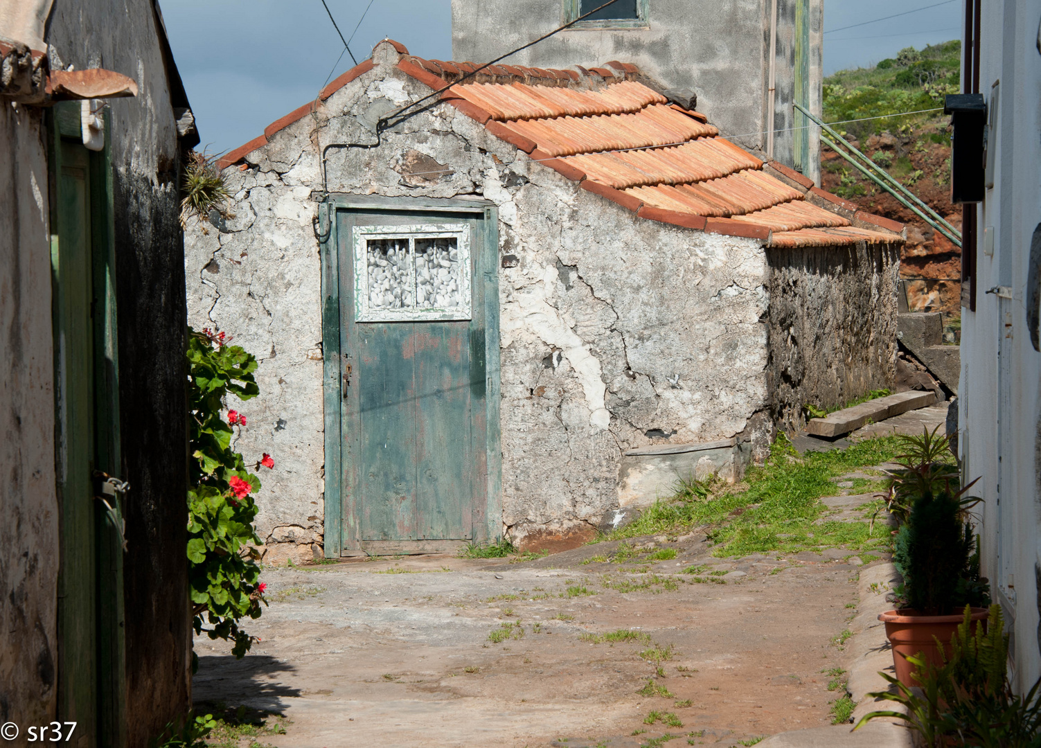 Schiefer Türstock in Santo Domingo, La Palma