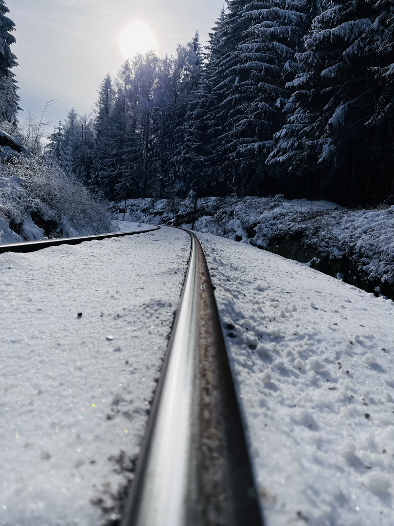 Schienen im Schnee