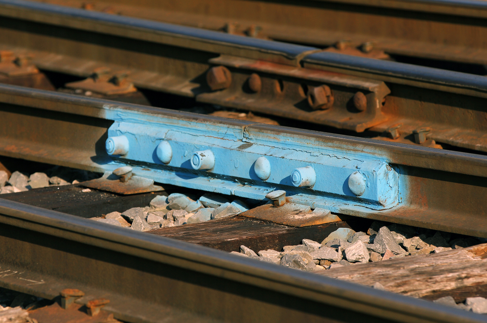 Schienenverbindung im Yard der Appalachian & Ohio Railroad, WV, USA