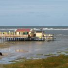 Schiermonnikoog, Noderstraun: Strandcafé bei Flut