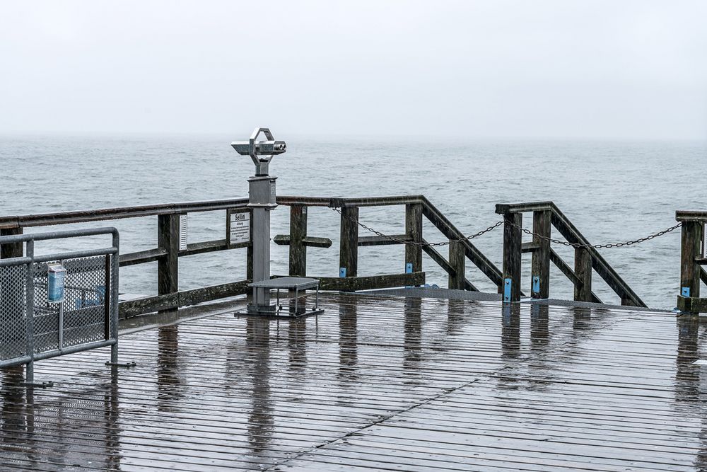 Schietwedder auf der Seebrücke Sellin