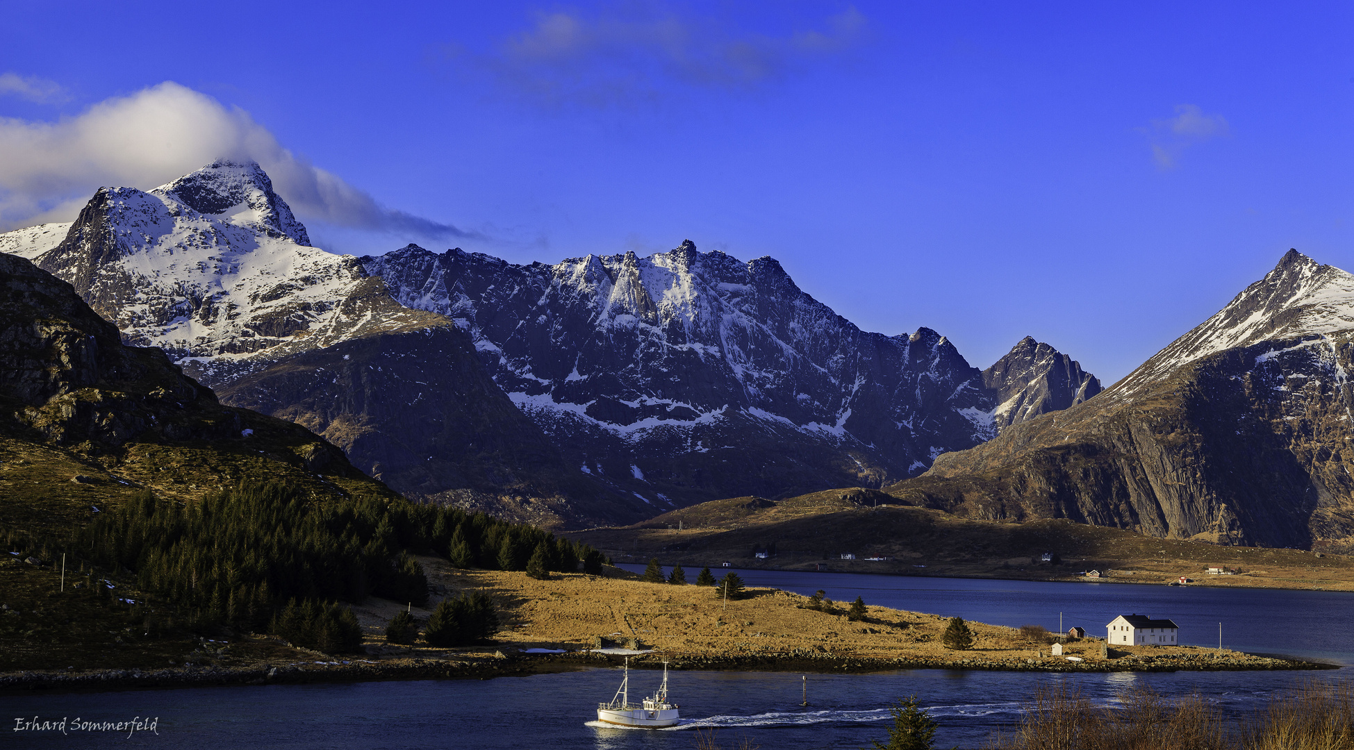 Schiff im Fjord