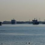 Schiffe im Nordseekanal