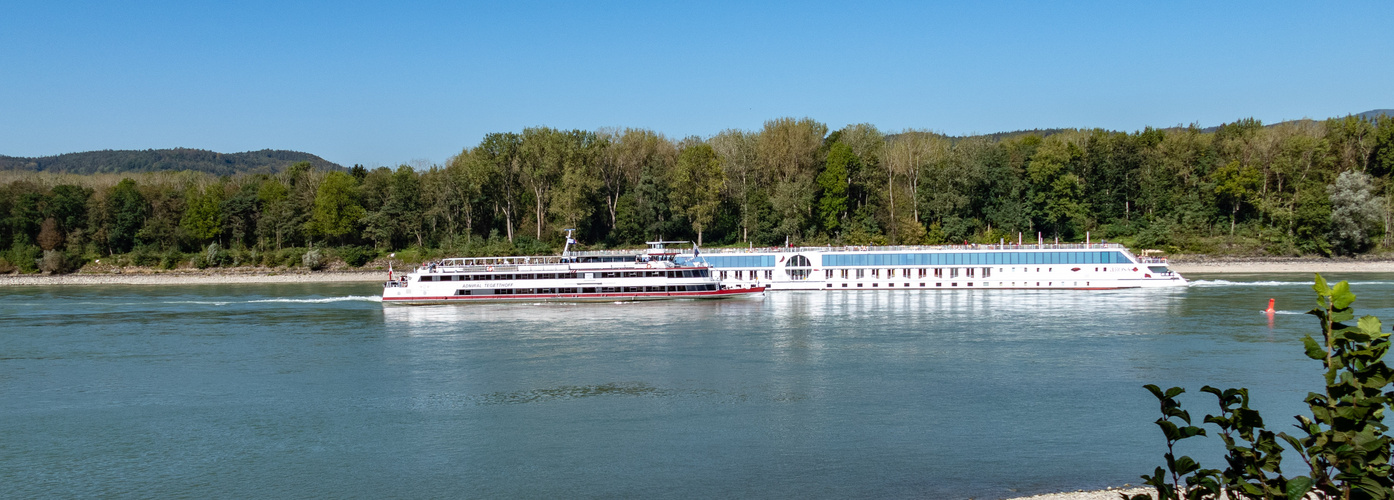 Schiffsbegegnung auf der Donau 