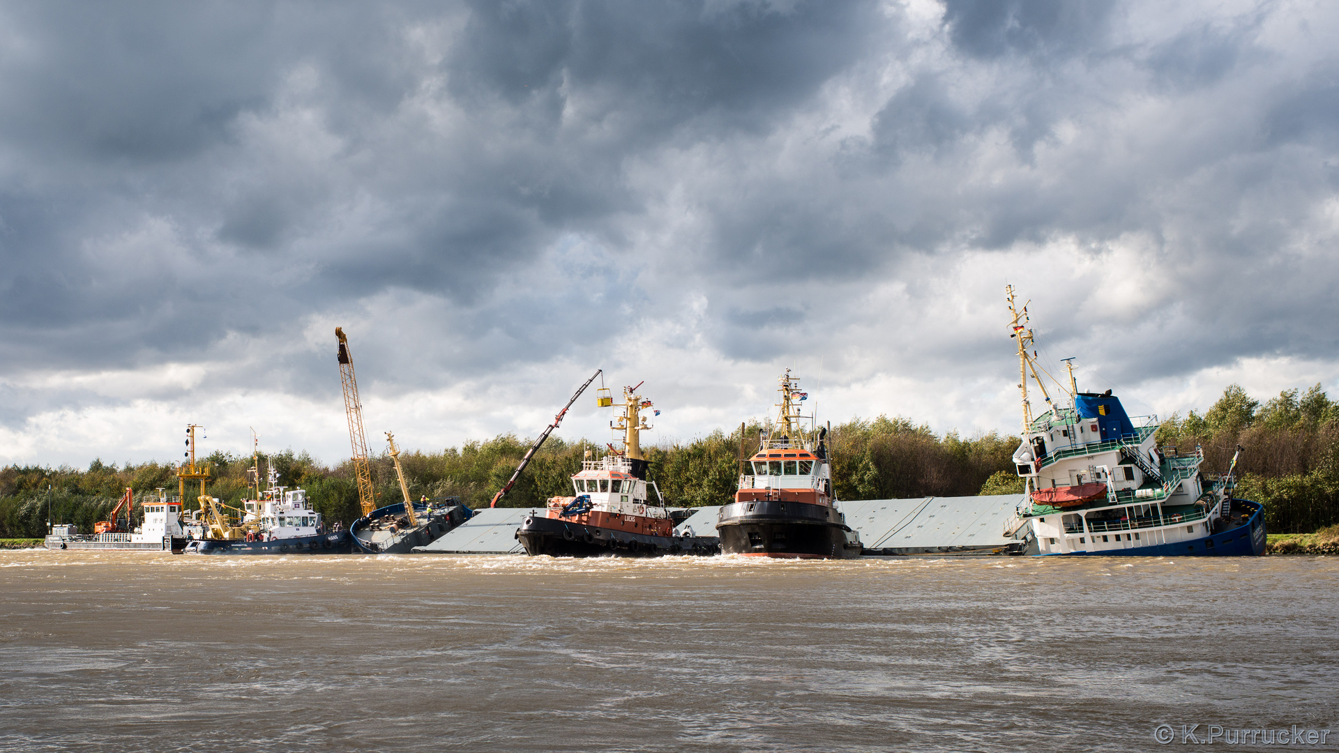 Schiffskollision im Nord-Ostsee-Kanal Oktober 2013