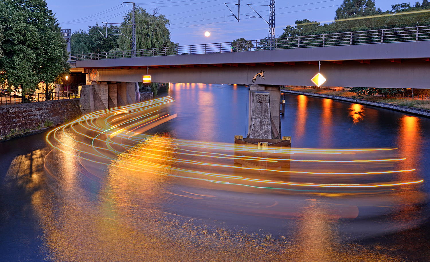 Schiffswende auf der Spree