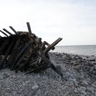 Schiffswrack am Strand von Öland (Schweden)