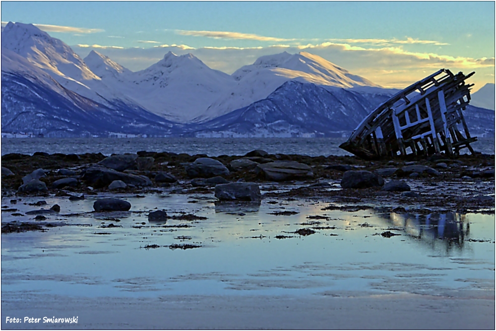 Schiffswrack bei Tromsø