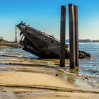 Schiffswrack der UWE vor Blankenese