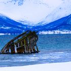 Schiffswrack von Tisnes im Winter