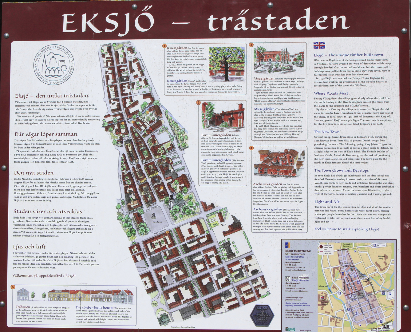 schild Eksjö -trästaden