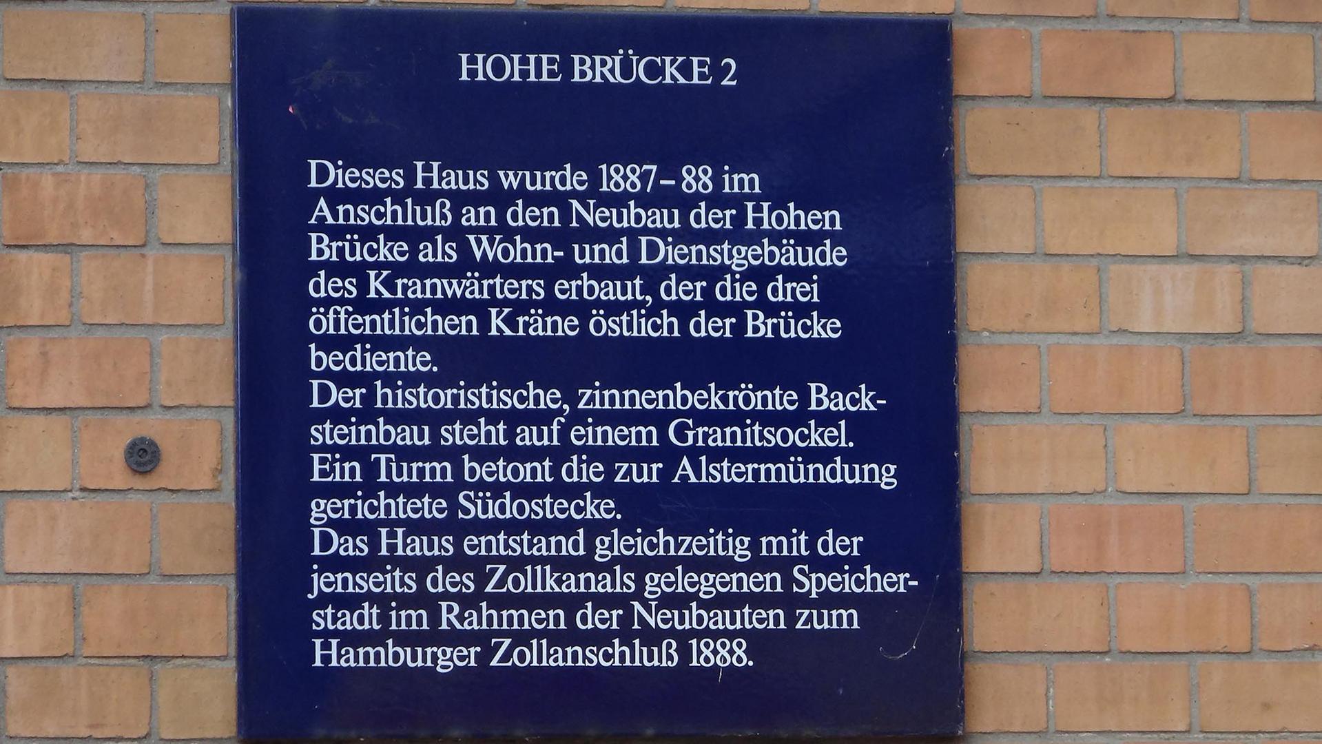 Schild Hohe Brücke