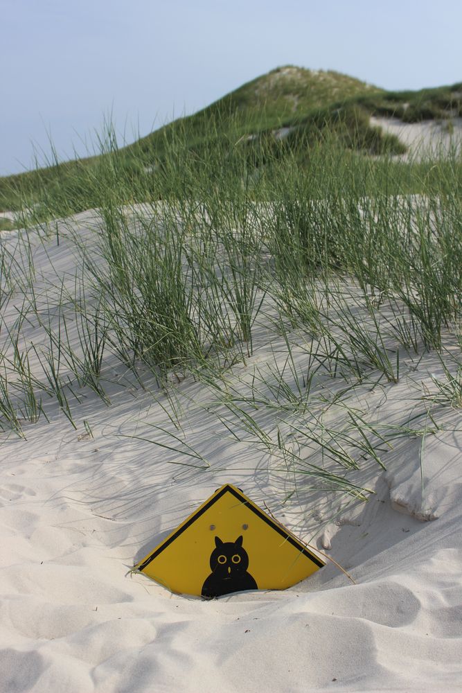 Schild im Sand