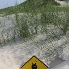 Schild im Sand