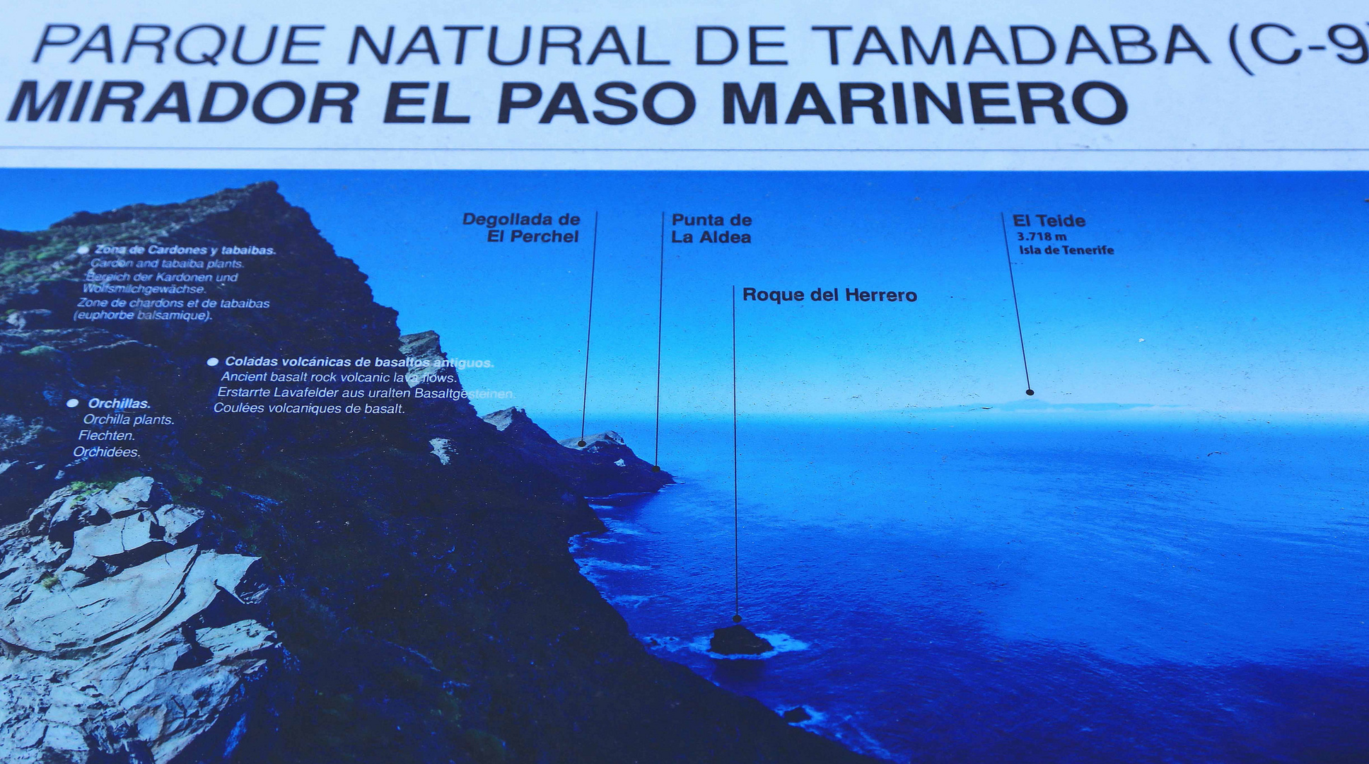 schild: mirador el paso marinero