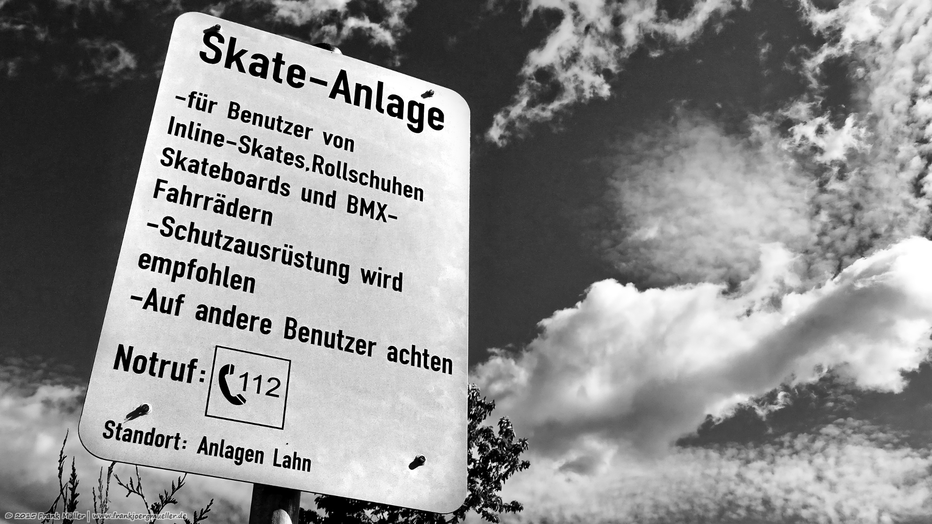 Schild "Skate-Anlage"