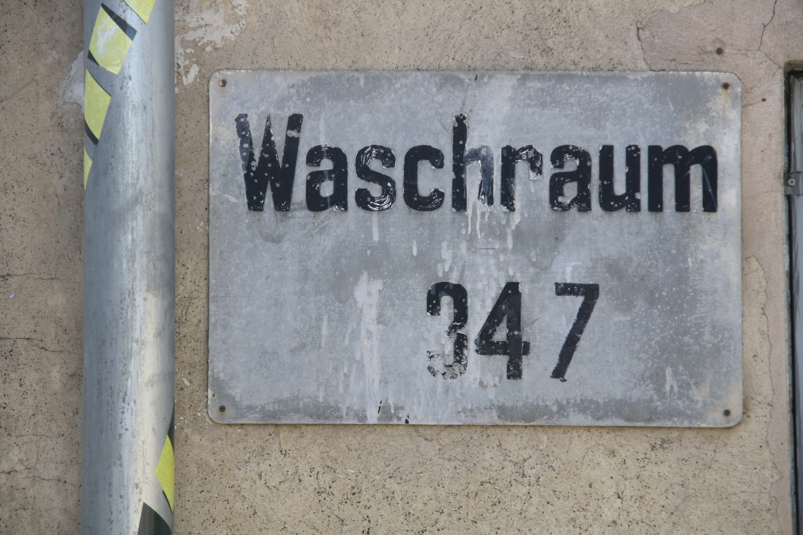 Schild Waschraum Völklinger Hütte Weltkulturerbe