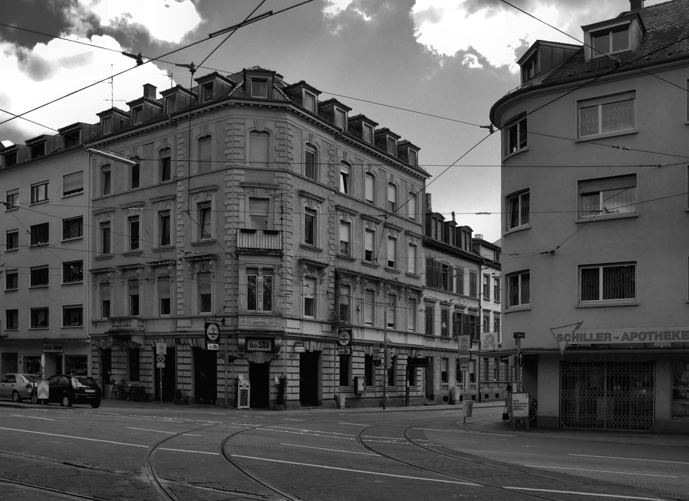 Schillerstrasse in Karlsruhe s/w