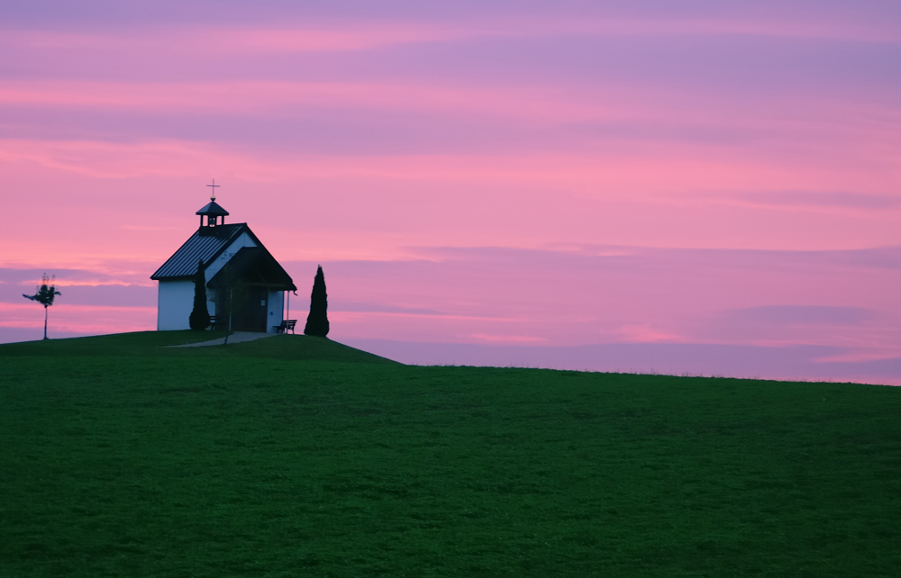 Schindelbergkapelle im Sonnenaufgang