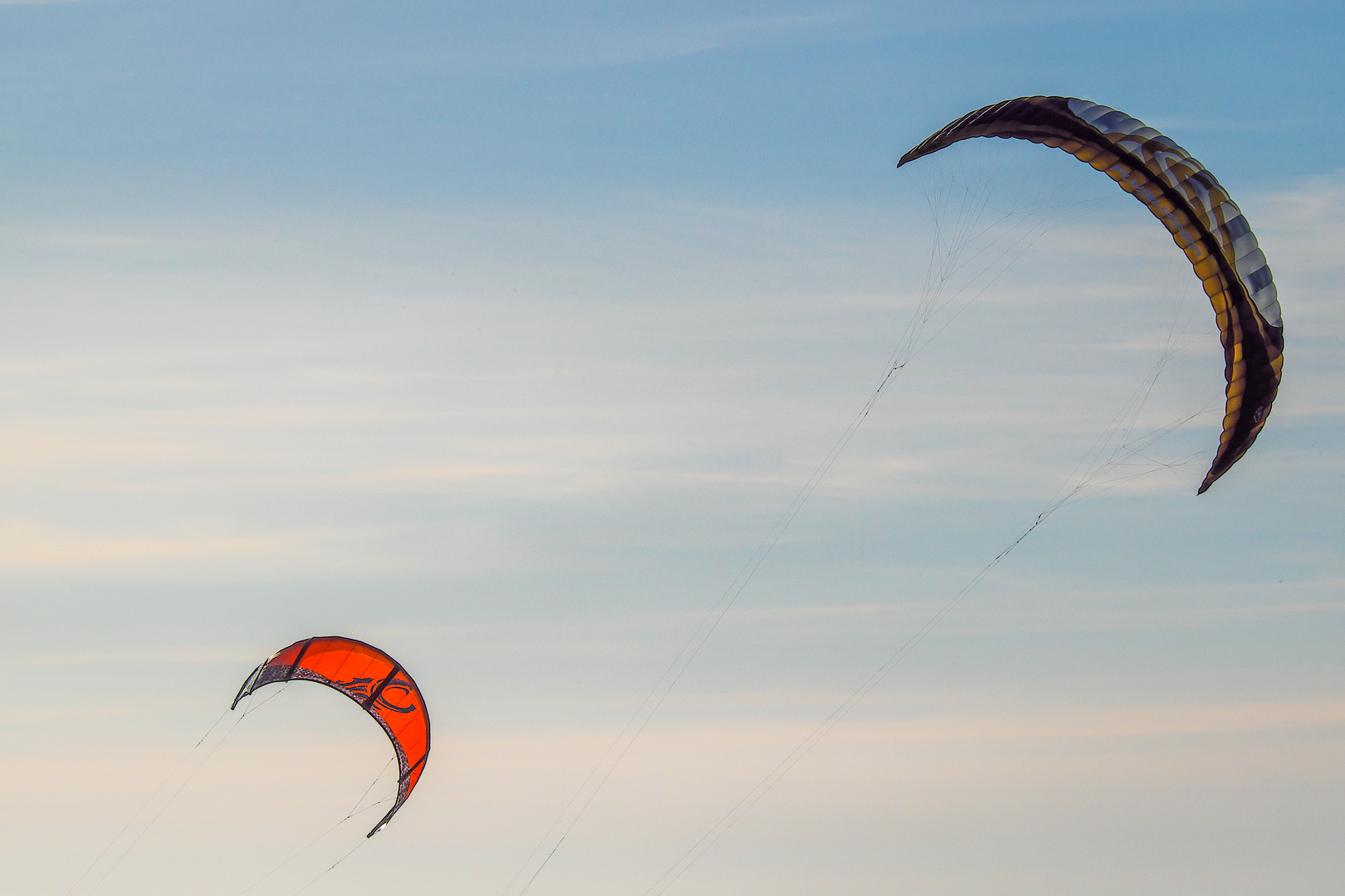 Schirme der Kitesurfer