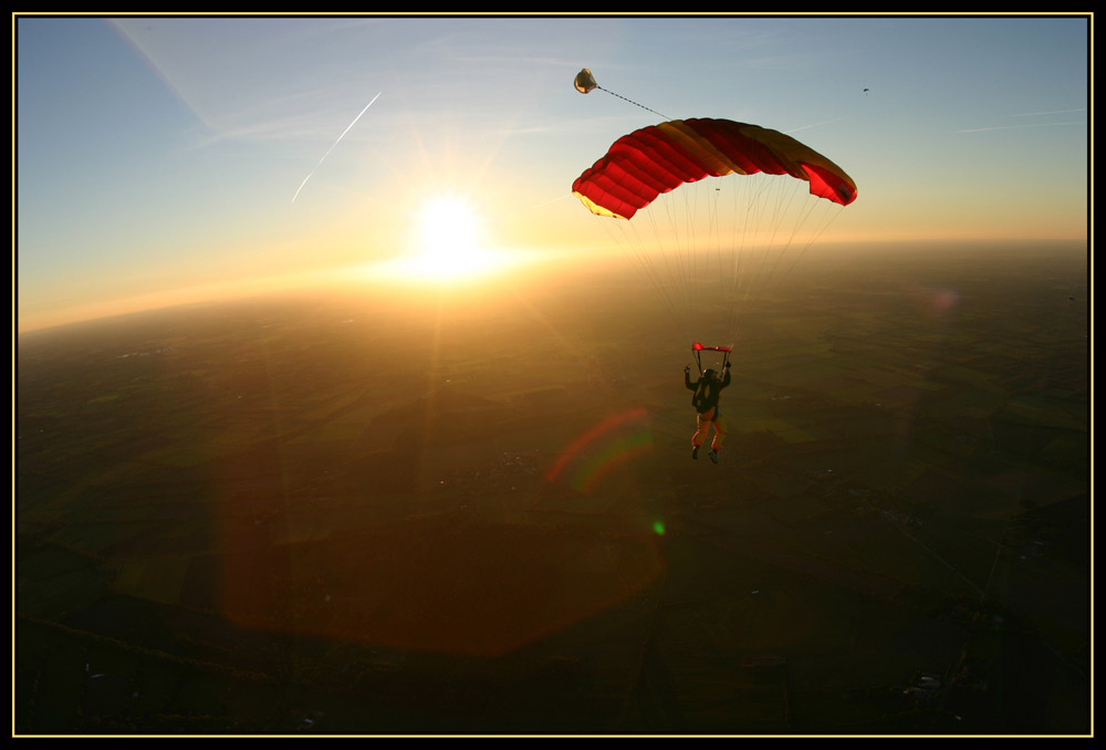 Schirmfahrt im Sunset