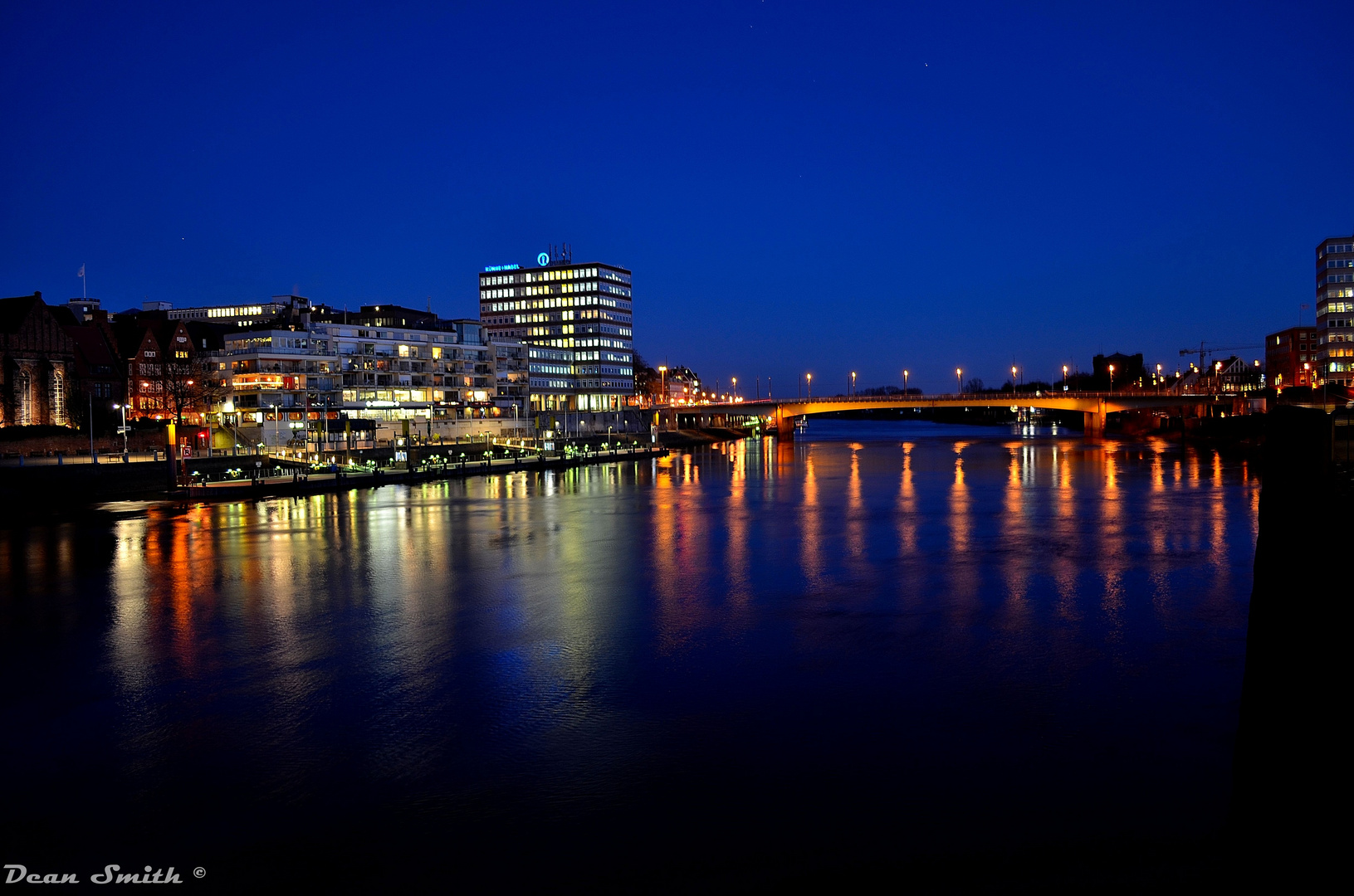 Schlachte Bremen bei Nacht